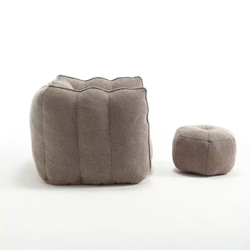 Poltrona Sacco in Ciniglia TUYOHW con Ottomana, Set Lounger con Braccioli Quadrati e Poggiapiedi, Divano in Schiuma ad Alta Resilienza per Soggiorno