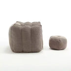 Poltrona Sacco in Ciniglia TUYOHW con Ottomana, Set Lounger con Braccioli Quadrati e Poggiapiedi, Divano in Schiuma ad Alta Resilienza per Soggiorno
