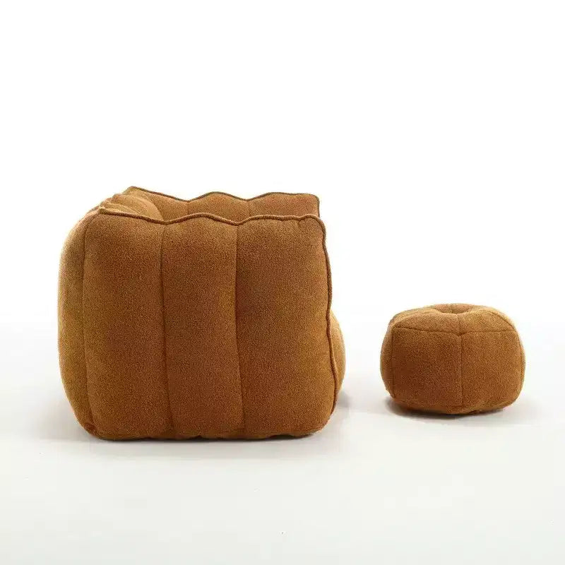 Poltrona Sacco in Ciniglia TUYOHW con Ottomana, Set Lounger con Braccioli Quadrati e Poggiapiedi, Divano in Schiuma ad Alta Resilienza per Soggiorno