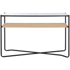 Omaka 1 Shelf Console Table - CNS2309A - Natural/Black - Safavieh
