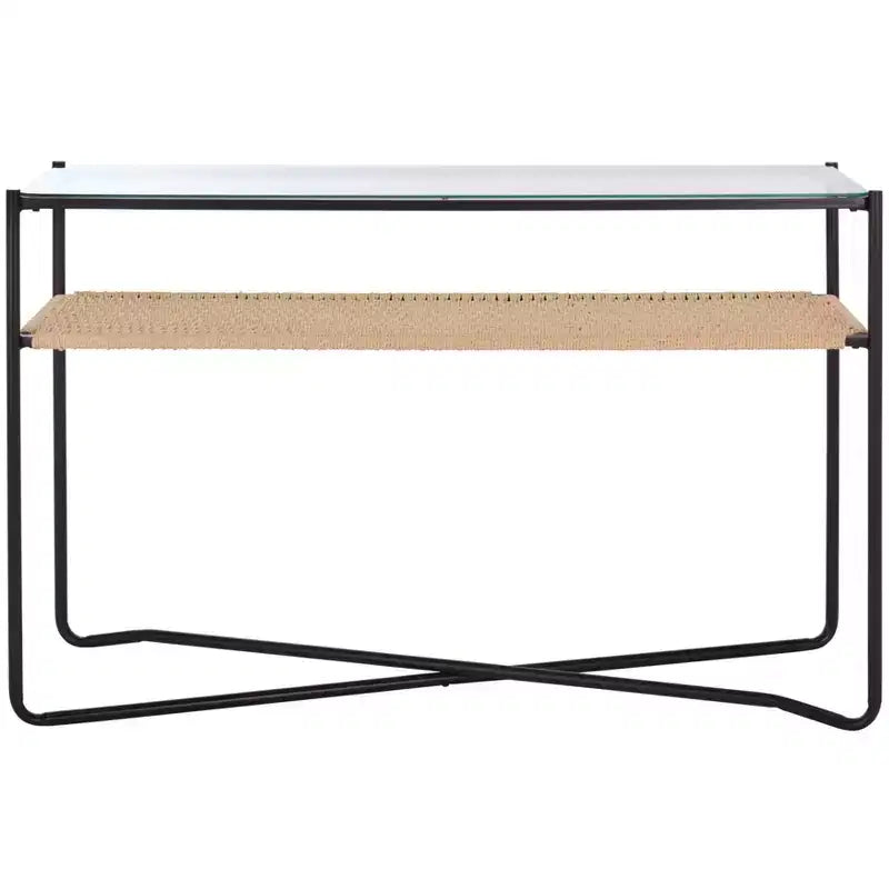 Omaka 1 Shelf Console Table - CNS2309A - Natural/Black - Safavieh