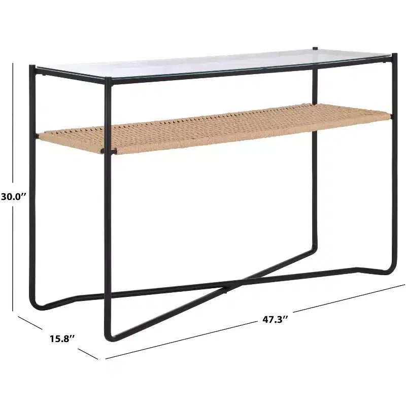 Consolle a 1 ripiano Omaka - CNS2309A - Naturale/Nero - Safavieh