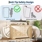 Comò in Rattan per Camera da Letto con 6 Cassetti, Cassettiera Larga 120 cm con Ampio Spazio per Vestiti, Comò a 6 Cassetti, Marrone