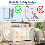 Comò in Rattan per Camera da Letto con 6 Cassetti, Cassettiera Larga 120 cm con Ampio Spazio per Vestiti, Comò a 6 Cassetti, Marrone