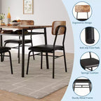 Set da pranzo di 5 pezzi per 4 persone con ripiano portaoggetti, tavolo da cucina in legno con 4 sedie imbottite, per sala da pranzo, appartamento, marrone