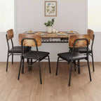 Set da pranzo di 5 pezzi per 4 persone con ripiano portaoggetti, tavolo da cucina in legno con 4 sedie imbottite, per sala da pranzo, appartamento, marrone
