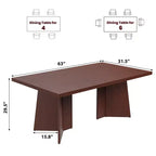 Tavolo da pranzo per 6-8 persone - Tavolo da cucina moderno lungo 63 pollici con ampio piano e gambe a piedistallo per impieghi gravosi, tavolo da pranzo per cucina, sala conferenze