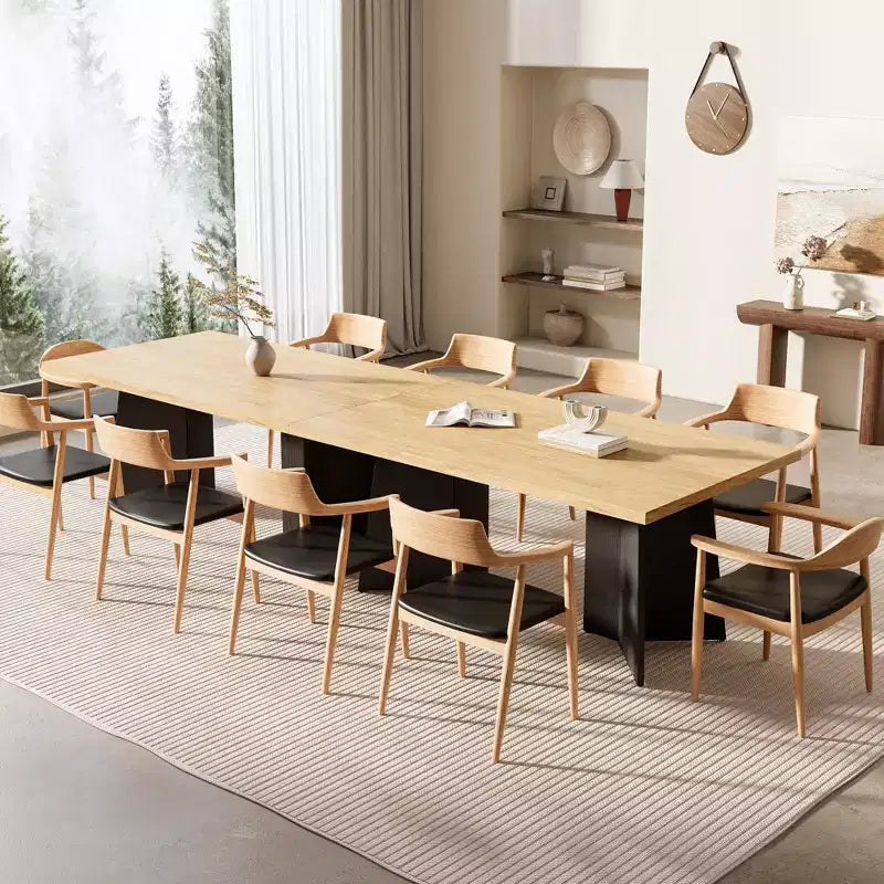 Tavolo da pranzo per 6-8 persone - Tavolo da cucina moderno lungo 63 pollici con ampio piano e gambe a piedistallo per impieghi gravosi, tavolo da pranzo per cucina, sala conferenze