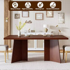 Tavolo da pranzo per 6-8 persone - Tavolo da cucina moderno lungo 63 pollici con ampio piano e gambe a piedistallo per impieghi gravosi, tavolo da pranzo per cucina, sala conferenze