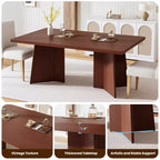 Tavolo da pranzo per 6-8 persone - Tavolo da cucina moderno lungo 63 pollici con ampio piano e gambe a piedistallo per impieghi gravosi, tavolo da pranzo per cucina, sala conferenze