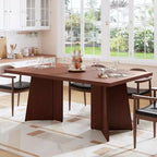 Tavolo da pranzo per 6-8 persone - Tavolo da cucina moderno lungo 63 pollici con ampio piano e gambe a piedistallo per impieghi gravosi, tavolo da pranzo per cucina, sala conferenze
