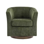 Poltrona girevole moderna in velluto Christopher Knight Home Harlow, con base in legno, 360 gradi