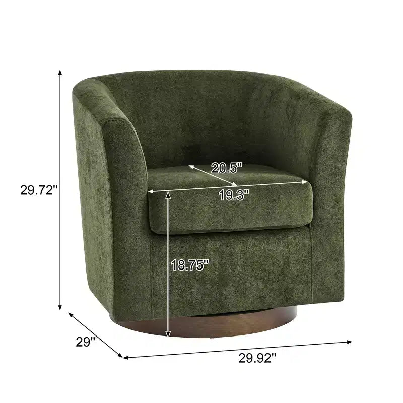 Poltrona girevole moderna in velluto Christopher Knight Home Harlow, con base in legno, 360 gradi