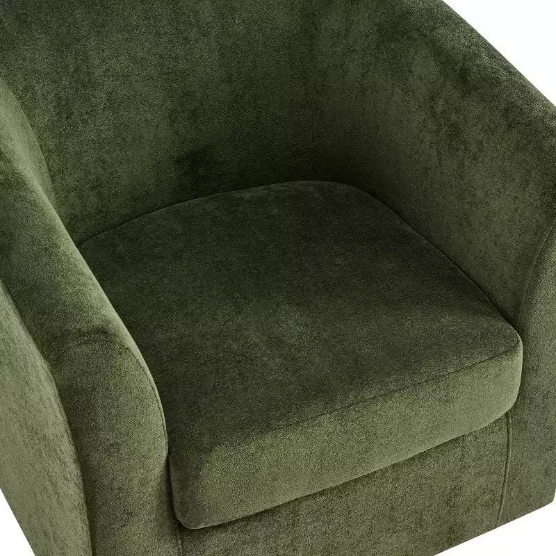 Poltrona girevole moderna in velluto Christopher Knight Home Harlow, con base in legno, 360 gradi