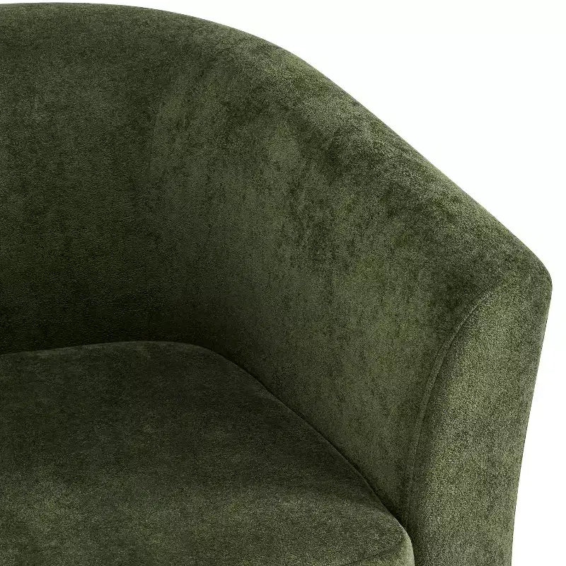 Poltrona girevole moderna in velluto Christopher Knight Home Harlow, con base in legno, 360 gradi