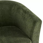 Poltrona girevole moderna in velluto Christopher Knight Home Harlow, con base in legno, 360 gradi