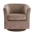 Poltrona girevole moderna in velluto Christopher Knight Home Harlow, con base in legno, 360 gradi