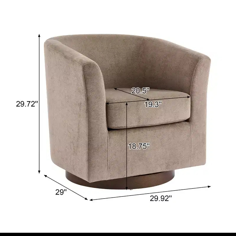 Poltrona girevole moderna in velluto Christopher Knight Home Harlow, con base in legno, 360 gradi