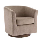 Poltrona girevole moderna in velluto Christopher Knight Home Harlow, con base in legno, 360 gradi