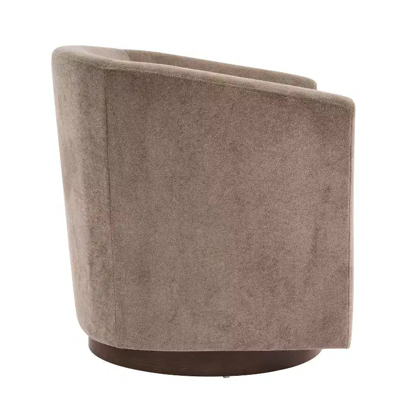 Poltrona girevole moderna in velluto Christopher Knight Home Harlow, con base in legno, 360 gradi