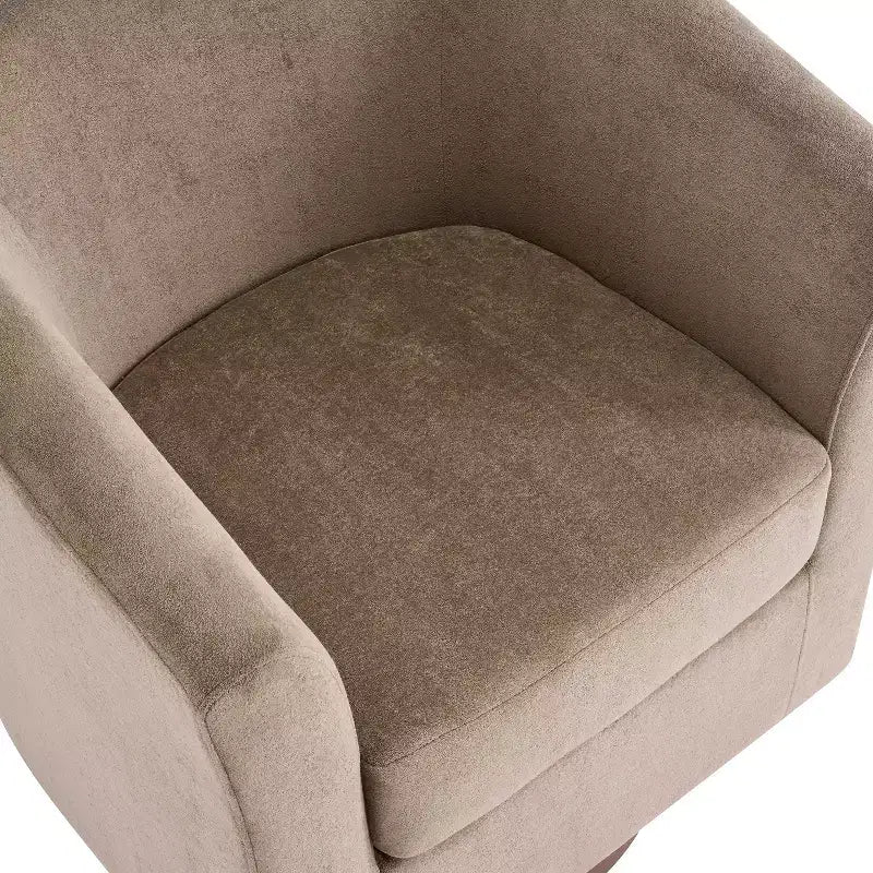 Poltrona girevole moderna in velluto Christopher Knight Home Harlow, con base in legno, 360 gradi