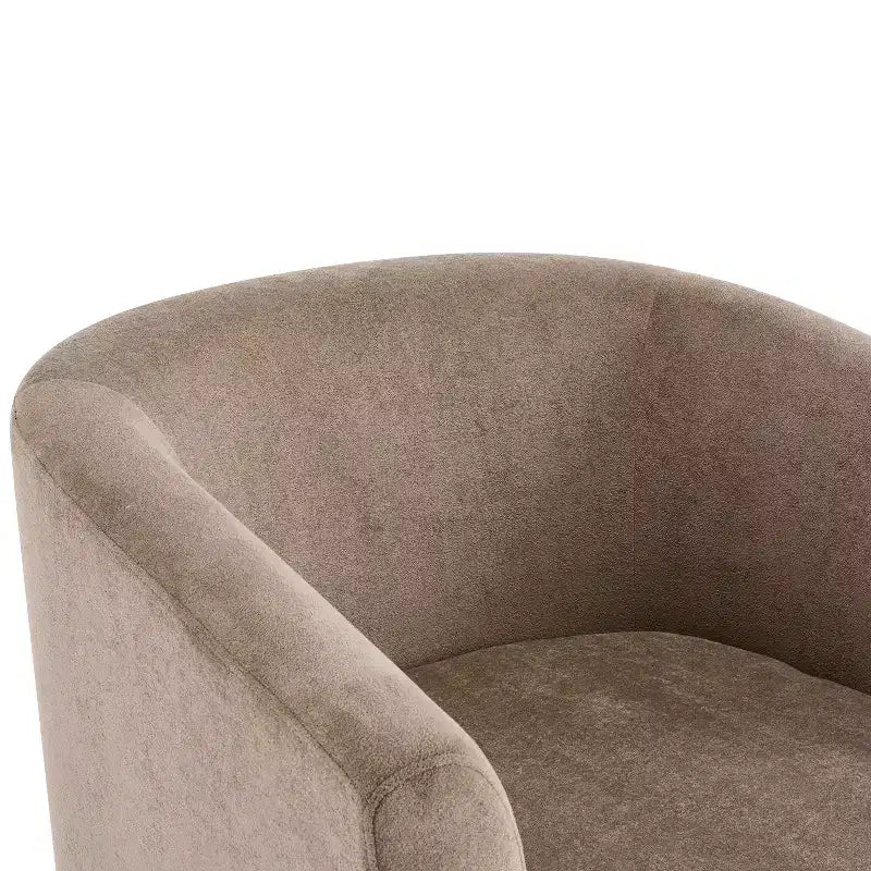 Poltrona girevole moderna in velluto Christopher Knight Home Harlow, con base in legno, 360 gradi