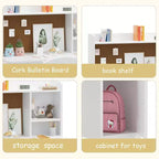 Set Scrivania e Sedia per Bambini, Scrivania per Studenti con Cassettiera e Mobiletto, per Camera da Letto e Studio dei Bambini