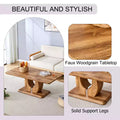 Luxury Imitation Marble Dining Table, Rectangular Coffee Table, Texture Pattern Computer Table For Living Room, Wood