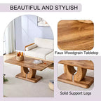 Luxury Imitation Marble Dining Table, Rectangular Coffee Table, Texture Pattern Computer Table For Living Room, Wood