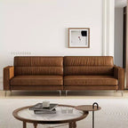 Luck Live Divano contemporaneo di lusso in pelle oliata marrone da 220 cm - Divano vintage di alta gamma con struttura robusta e sensazione accogliente marrone