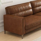 Luck Live Divano contemporaneo di lusso in pelle oliata marrone da 220 cm - Divano vintage di alta gamma con struttura robusta e sensazione accogliente marrone