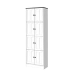 Mobiletto alto 72,4, Armadio da cucina autoportante con ripiani, Armadio a pavimento, Armadio alto per bagno, cucina, dispensa