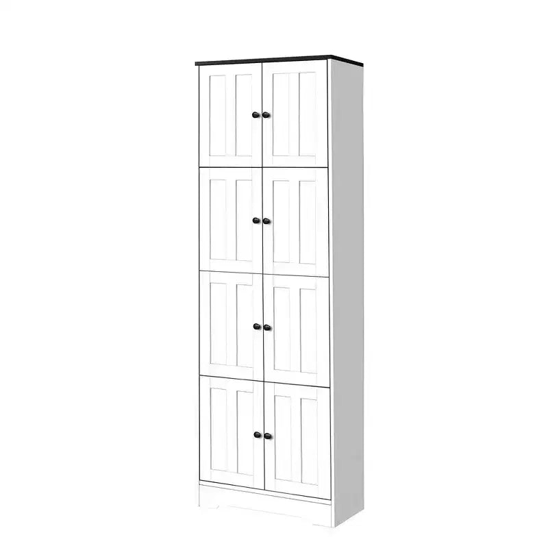 Mobiletto alto 72,4, Armadio da cucina autoportante con ripiani, Armadio a pavimento, Armadio alto per bagno, cucina, dispensa