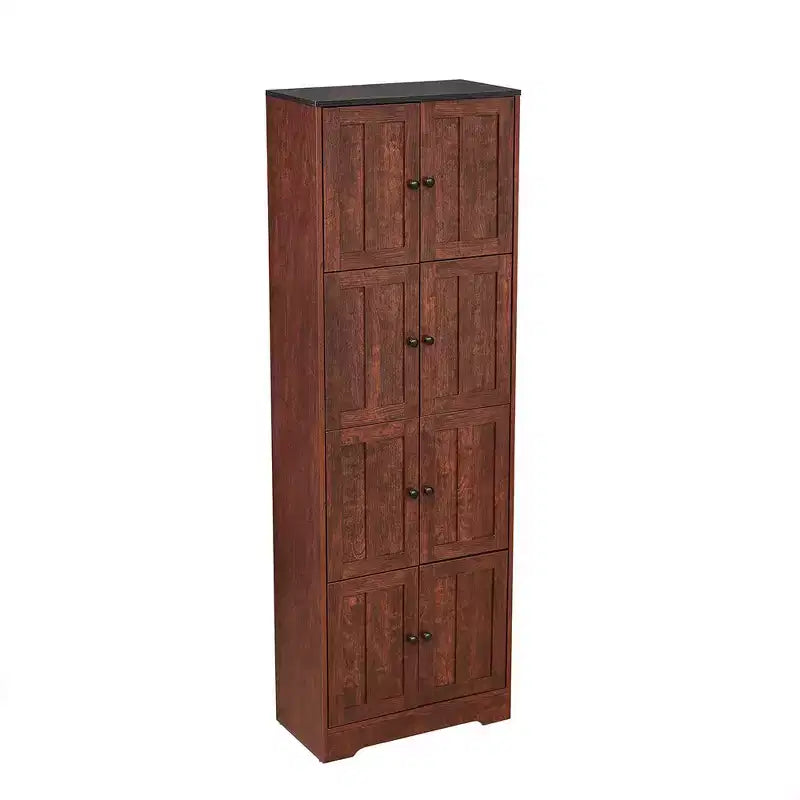 Mobiletto alto 72,4, Armadio da cucina autoportante con ripiani, Armadio a pavimento, Armadio alto per bagno, cucina, dispensa