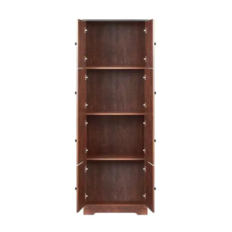 Mobiletto alto 72,4, Armadio da cucina autoportante con ripiani, Armadio a pavimento, Armadio alto per bagno, cucina, dispensa