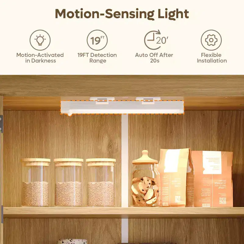 Bestier 72 Mobile Dispensa da Cucina con Ante e Ripiani, Mobile Dispensa per Alimenti con Luce con Sensore di Movimento