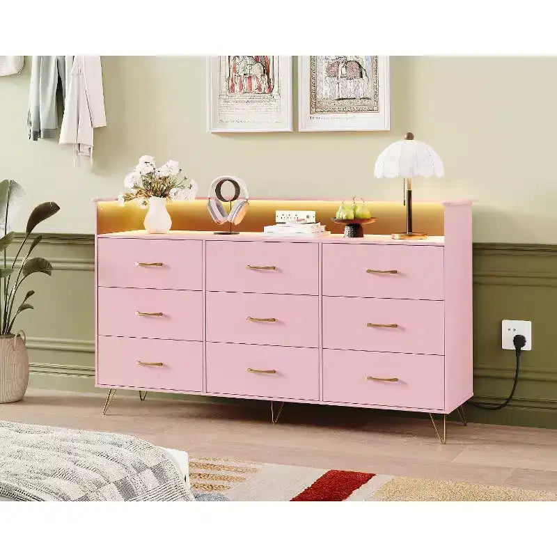 Cassettiera alta a 9 cassetti da 36,6x62,8x16,7 pollici, mobile contenitore moderno con organizer multifunzionale per uso multi-stanza, design elegante