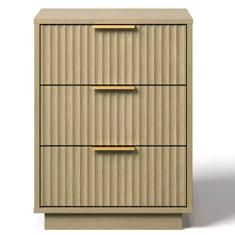 Heynemo Cassettiera Bassa a 3 Cassetti, Comodino Moderno Compatto per Camera da Letto, Soggiorno o Ingresso