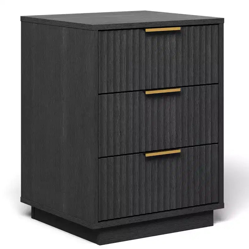 Heynemo Cassettiera Bassa a 3 Cassetti, Comodino Moderno Compatto per Camera da Letto, Soggiorno o Ingresso