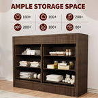 Cassettiera scanalata a 7 cassetti, cassettiera moderna in legno da 54" con cassetti scorrevoli e sicurezza antiribaltamento, per camera da letto, soggiorno o ingresso