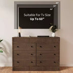 Cassettiera scanalata a 7 cassetti, cassettiera moderna in legno da 54" con cassetti scorrevoli e sicurezza antiribaltamento, per camera da letto, soggiorno o ingresso