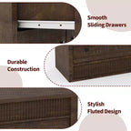Cassettiera scanalata a 7 cassetti, cassettiera moderna in legno da 54" con cassetti scorrevoli e sicurezza antiribaltamento, per camera da letto, soggiorno o ingresso