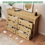 Cassettiera scanalata a 7 cassetti, cassettiera moderna in legno da 54" con cassetti scorrevoli e sicurezza antiribaltamento, per camera da letto, soggiorno o ingresso
