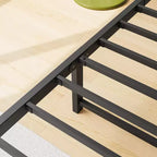 GDFStudio Lyra Letto a Piattaforma Moderno in Metallo e Legno con Testiera Contenitore e Stazione di Ricarica