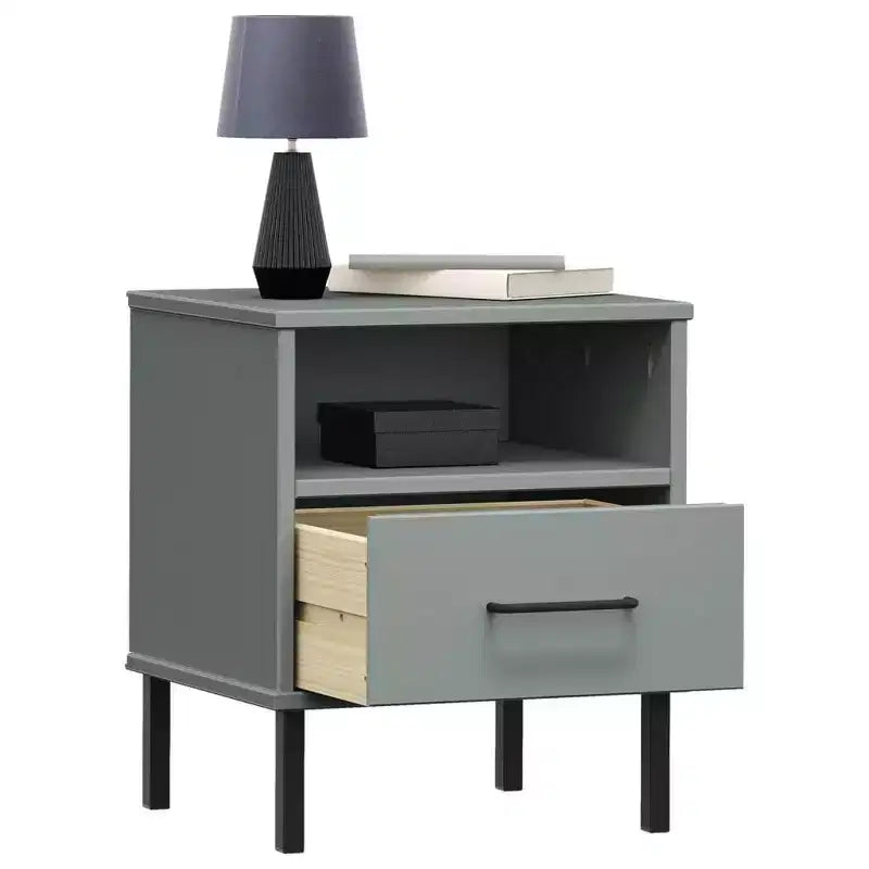 vidaXL Comodino Armadietto da Letto Tavolino da Notte in Pino Massiccio OSLO