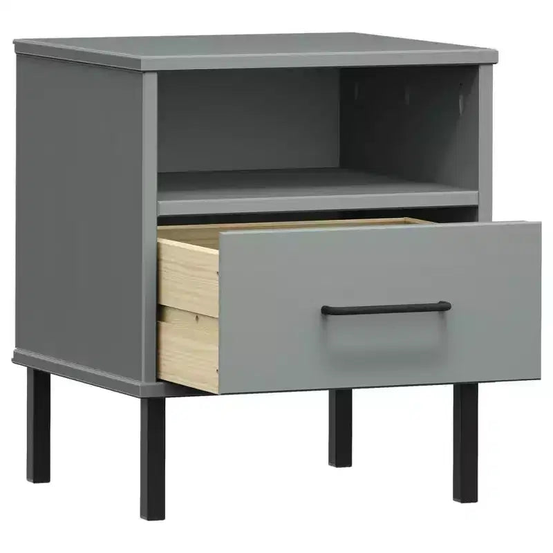vidaXL Comodino Armadietto da Letto Tavolino da Notte in Pino Massiccio OSLO