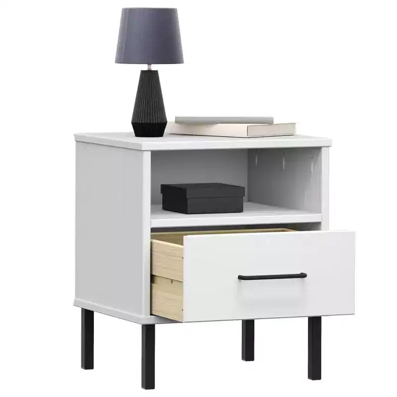 vidaXL Comodino Armadietto da Letto Tavolino da Notte in Pino Massiccio OSLO