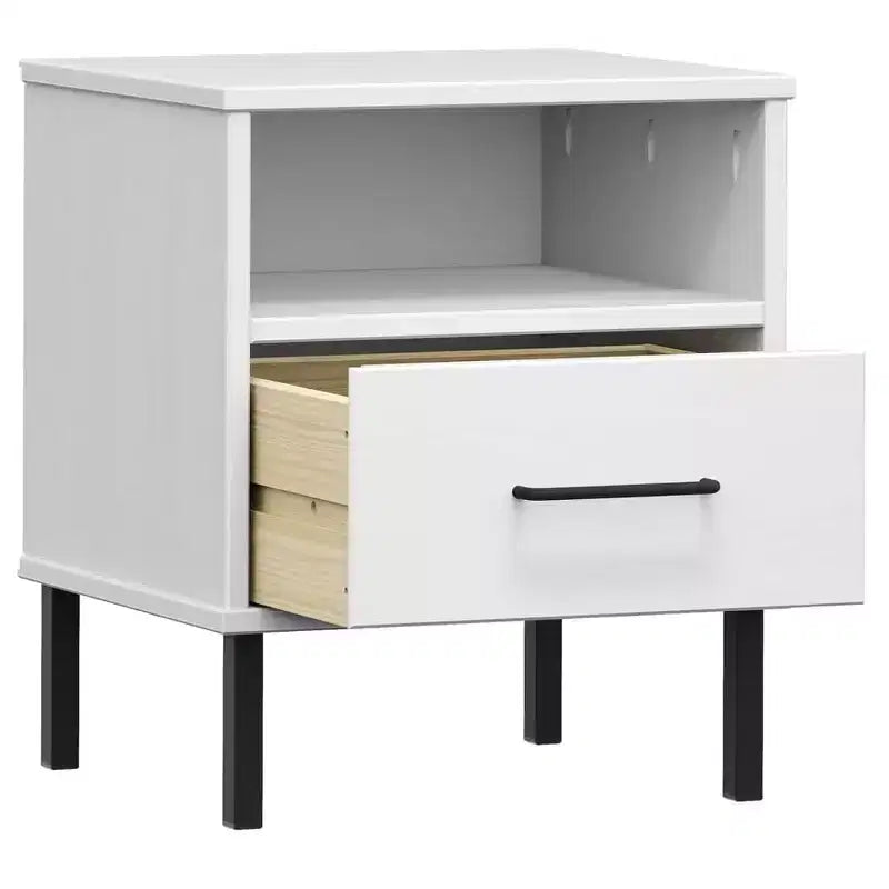 vidaXL Comodino Armadietto da Letto Tavolino da Notte in Pino Massiccio OSLO