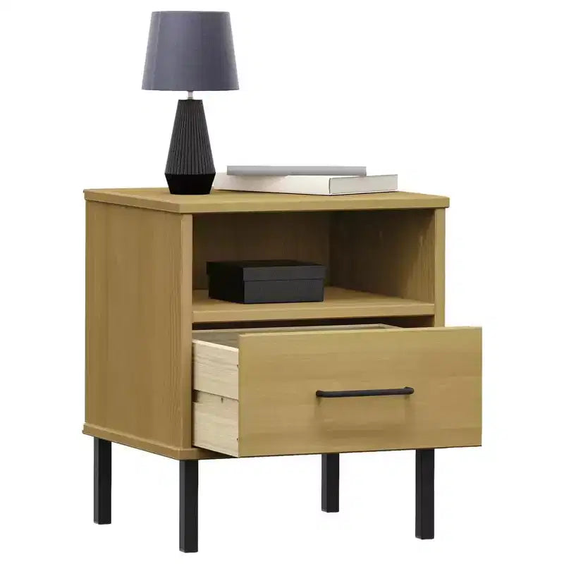 vidaXL Comodino Armadietto da Letto Tavolino da Notte in Pino Massiccio OSLO