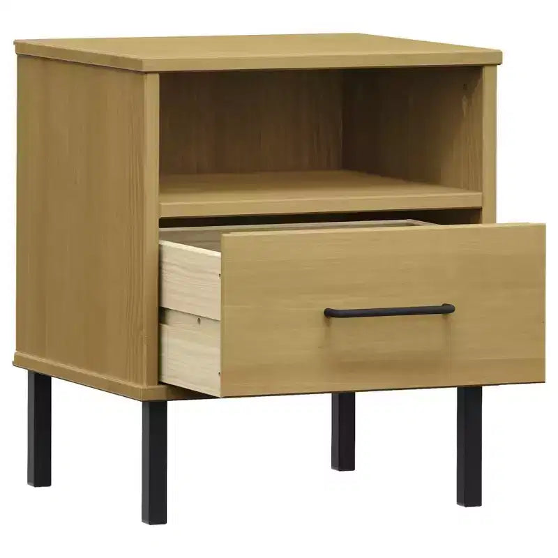 vidaXL Comodino Armadietto da Letto Tavolino da Notte in Pino Massiccio OSLO